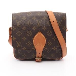 Louis Vuitton Cartessier Shoulder Bag Canvas Leather Monogram Brown